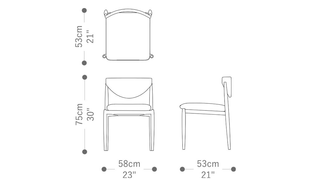 Image of the main dimensions of the product